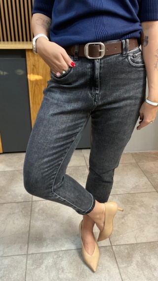 Jeansy M'SARA BF3663-B - czarny sprany