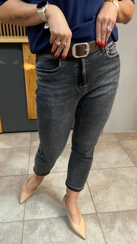 Jeansy M'SARA BF3663-B - czarny sprany