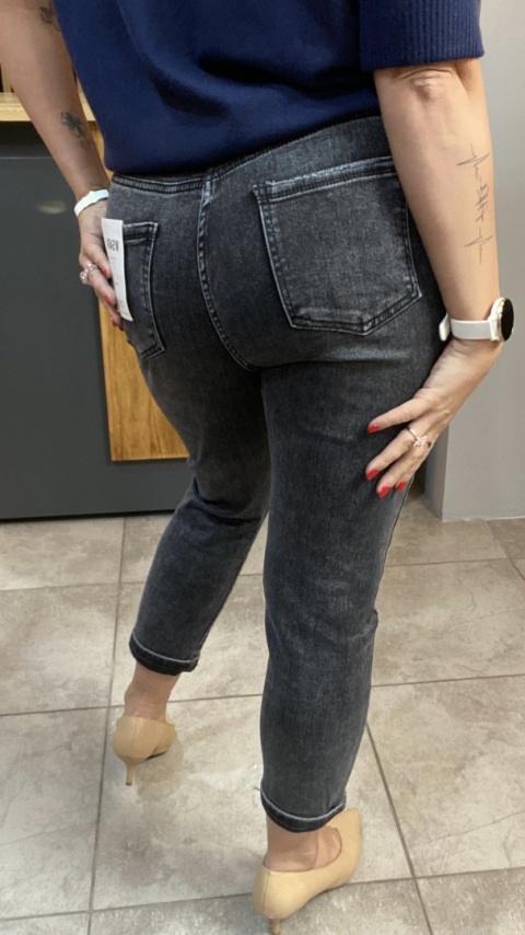 Jeansy M'SARA BF3663-B - czarny sprany