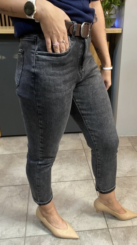 Jeansy M'SARA BF3663-B - czarny sprany