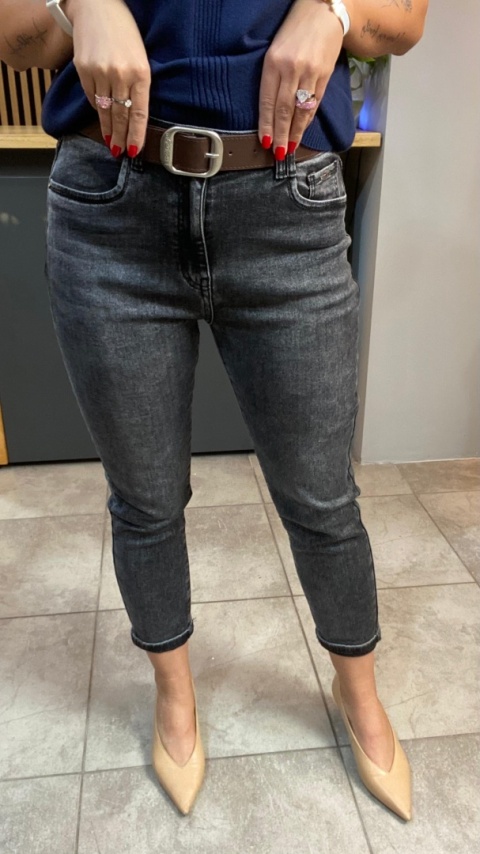 Jeansy M'SARA BF3663-B - czarny sprany