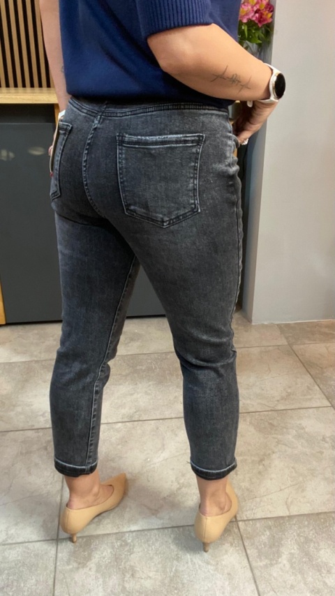 Jeansy M'SARA BF3663-B - czarny sprany