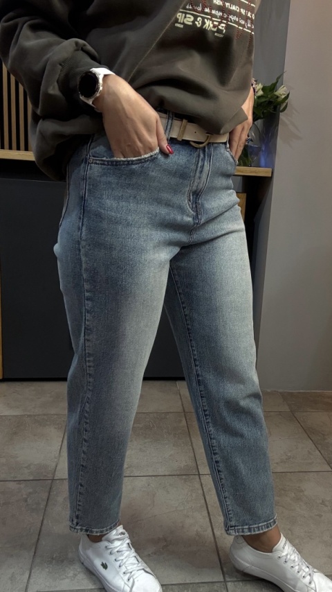 Jeansy Uiuj boyfriend UBF152-6 – klasyczny niebieski denim
