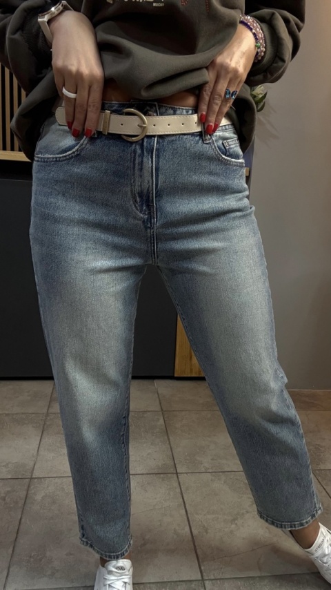 Jeansy Uiuj boyfriend UBF152-6 – klasyczny niebieski denim