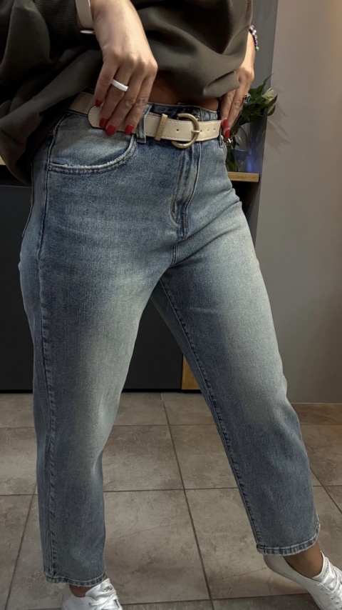 Jeansy Uiuj boyfriend UBF152-6 – klasyczny niebieski denim