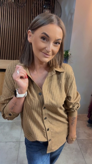 Koszula w prążki Wiya - Karmel