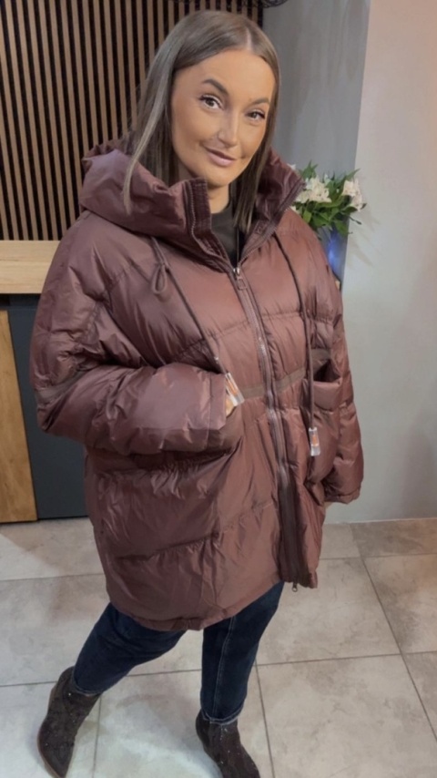 Kurtka „Street Oversize" - Brąz wpadający w Burgund