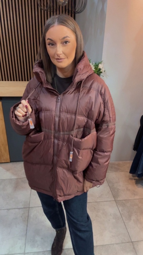 Kurtka „Street Oversize" - Brąz wpadający w Burgund