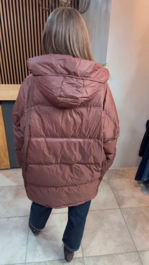 Kurtka „Street Oversize" - Brąz wpadający w Burgund