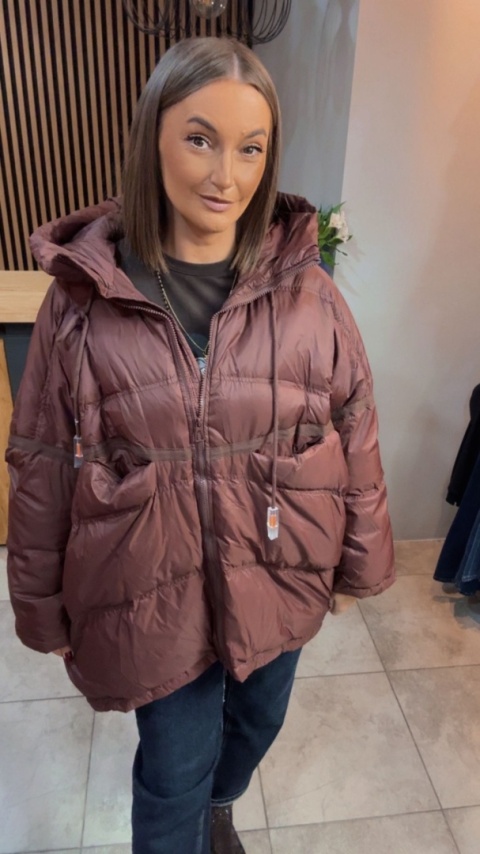 Kurtka „Street Oversize" - Brąz wpadający w Burgund