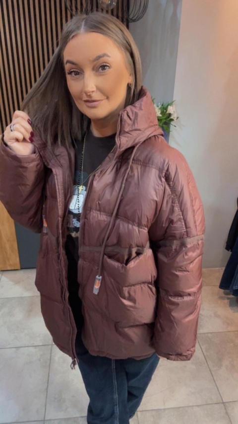 Kurtka „Street Oversize" - Brąz wpadający w Burgund