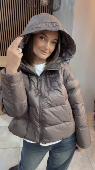 Kurtka puchowa Zippera Premium - Brąz