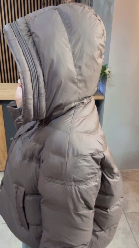 Kurtka puchowa Zippera Premium - Brąz