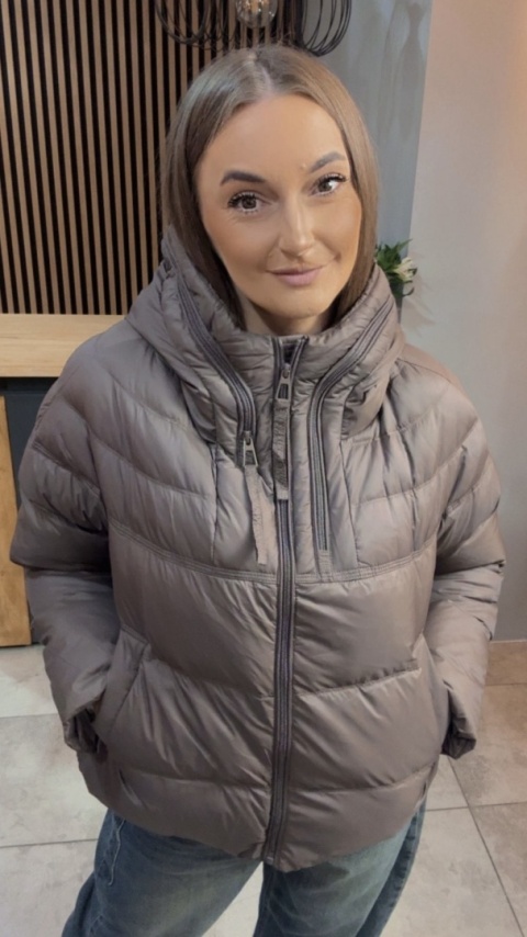Kurtka puchowa Zippera Premium - Brąz