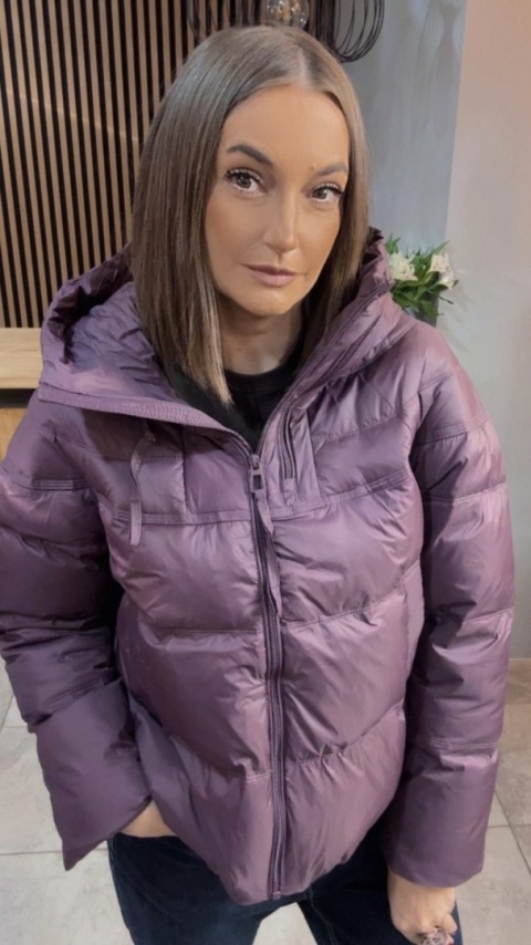 Kurtka puchowa Zippera Premium - Śliwka