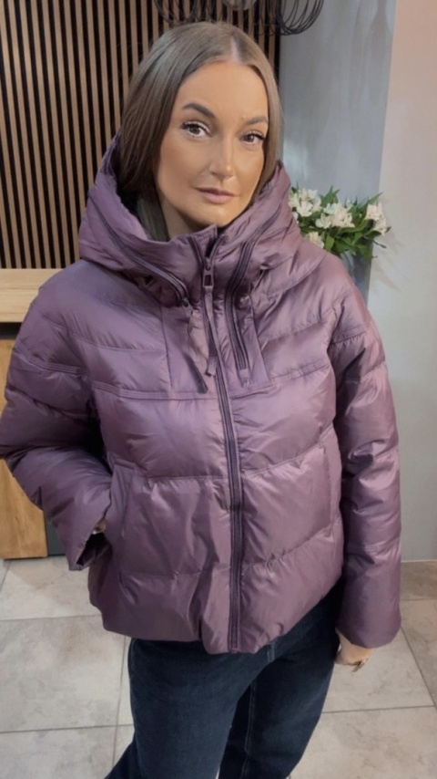 Kurtka puchowa Zippera Premium - Śliwka