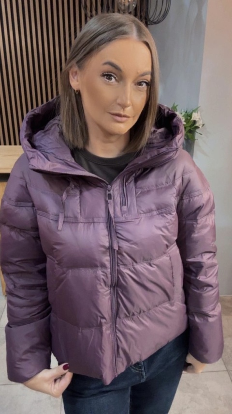 Kurtka puchowa Zippera Premium - Śliwka