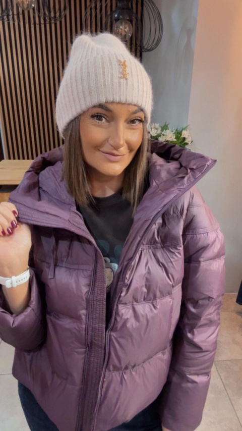 Kurtka puchowa Zippera Premium - Śliwka