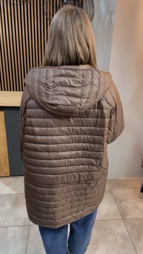 Kurtka z naturalnym puchem - czekoladowa