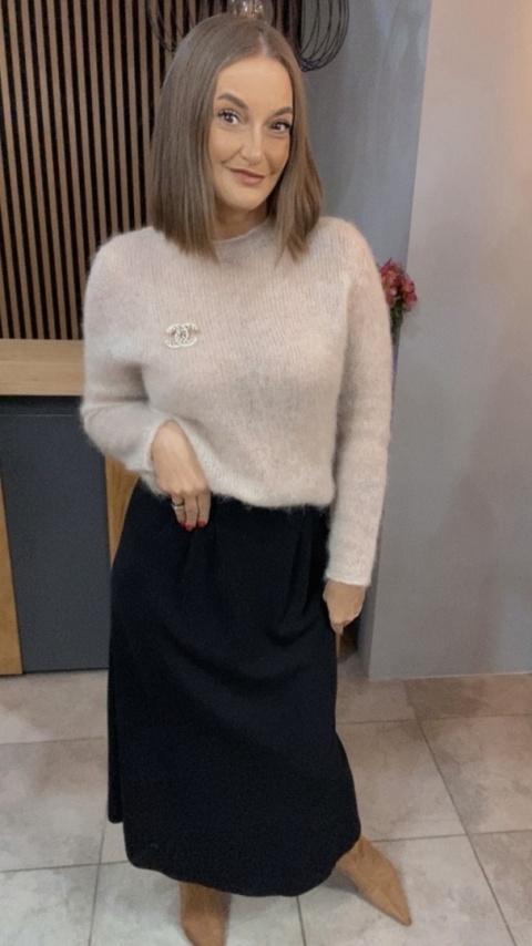 Spódnica z paskiem BLUOLTRE - Czarna