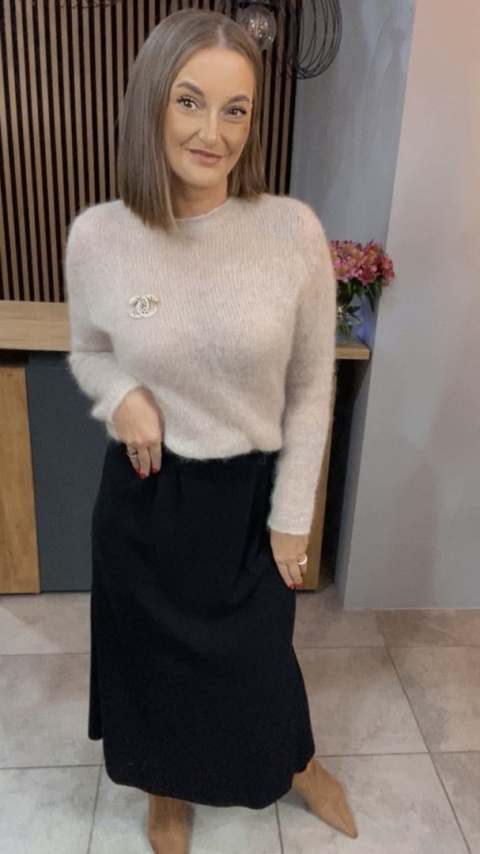 Spódnica z paskiem BLUOLTRE - Czarna