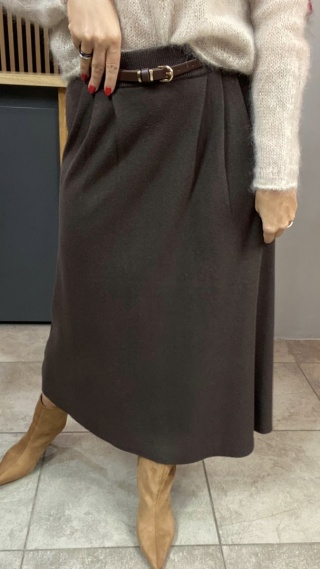 Spódnica z paskiem BLUOLTRE - Brąz