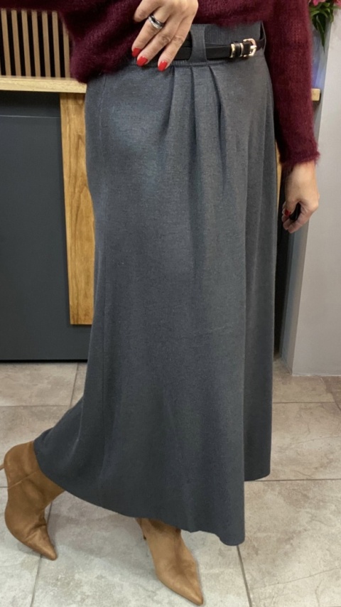 Spódnica z paskiem BLUOLTRE - Szara