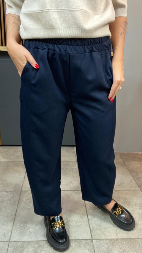 Spodnie z gumką w pasie - Granat