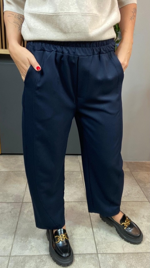 Spodnie z gumką w pasie - Granat