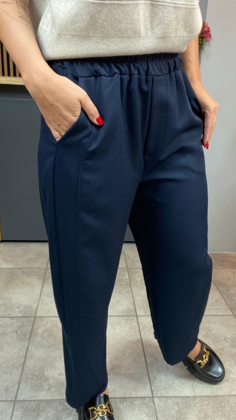 Spodnie z gumką w pasie - Granat