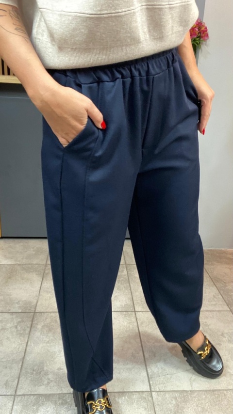 Spodnie z gumką w pasie - Granat