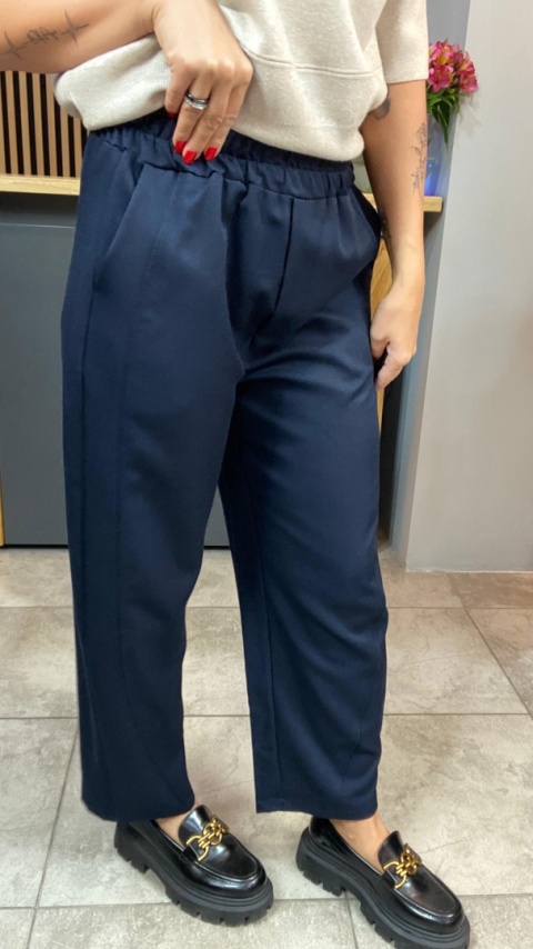 Spodnie z gumką w pasie - Granat