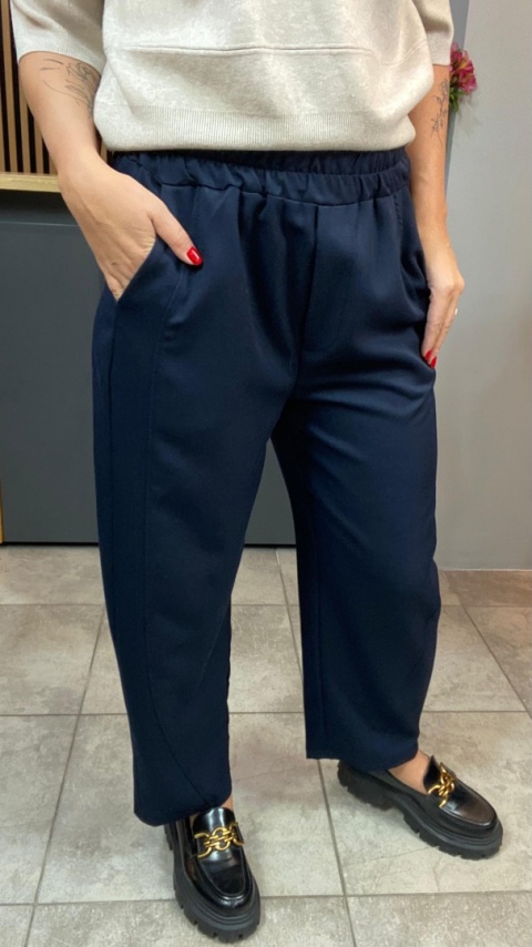 Spodnie z gumką w pasie - Granat