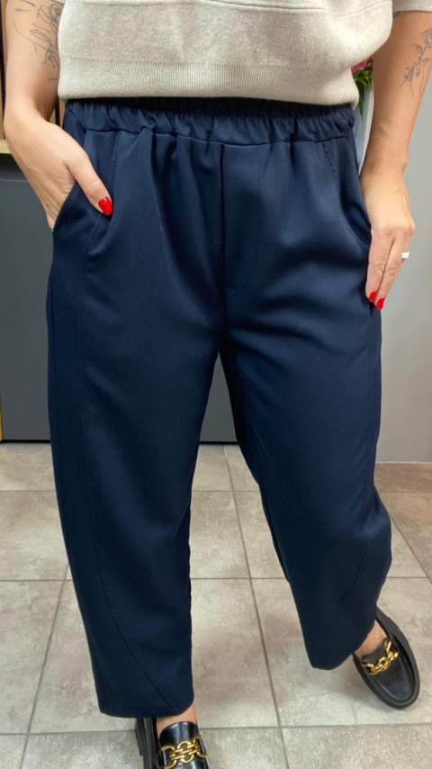 Spodnie z gumką w pasie - Granat