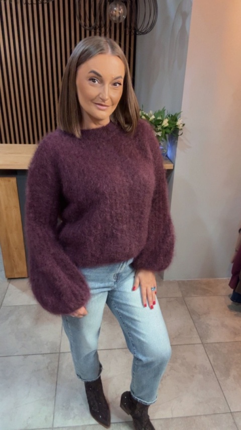 Sweter kid mohair CXL Collection - Burgund