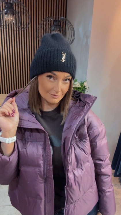 Czapka zimowa YSL - angora - Czarna