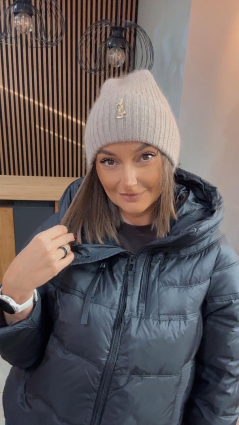 Czapka zimowa YSL - angora - Fango