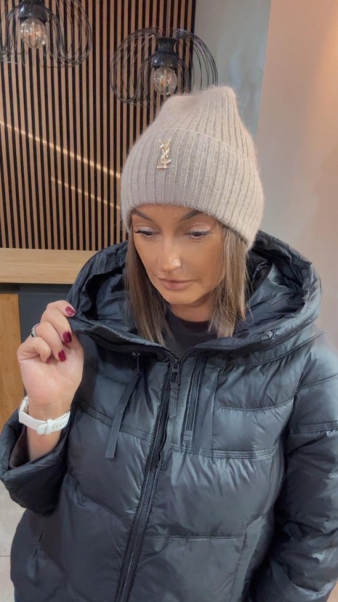 Czapka zimowa YSL - angora - Fango