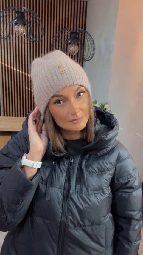 Czapka zimowa YSL - angora - Fango