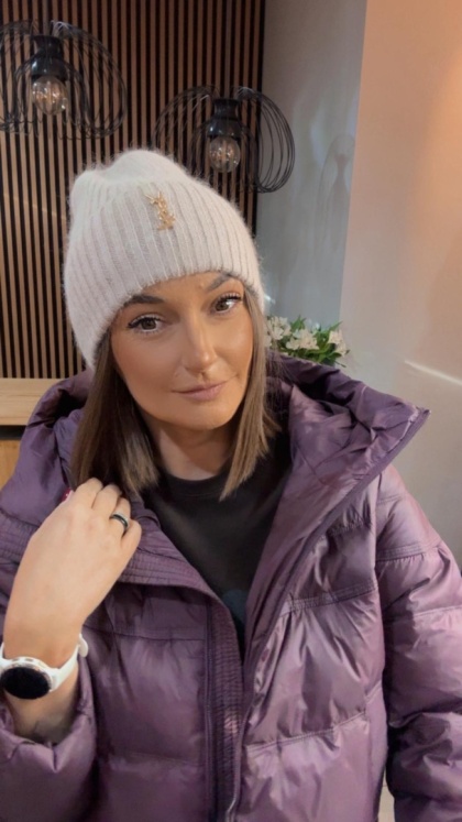 Czapka zimowa YSL - angora - Beżowa