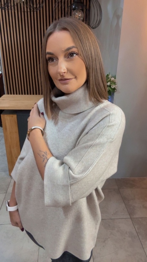 Golf Finery® - oversize z półrękawem - Beżowy