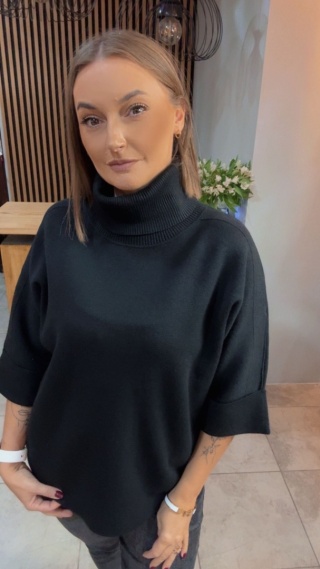 Golf Finery® - oversize z półrękawem - Czarny