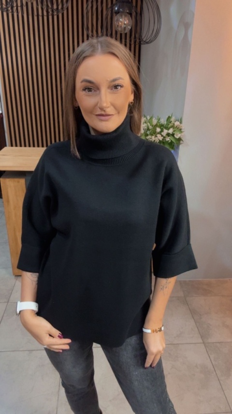 Golf Finery® - oversize z półrękawem - Czarny