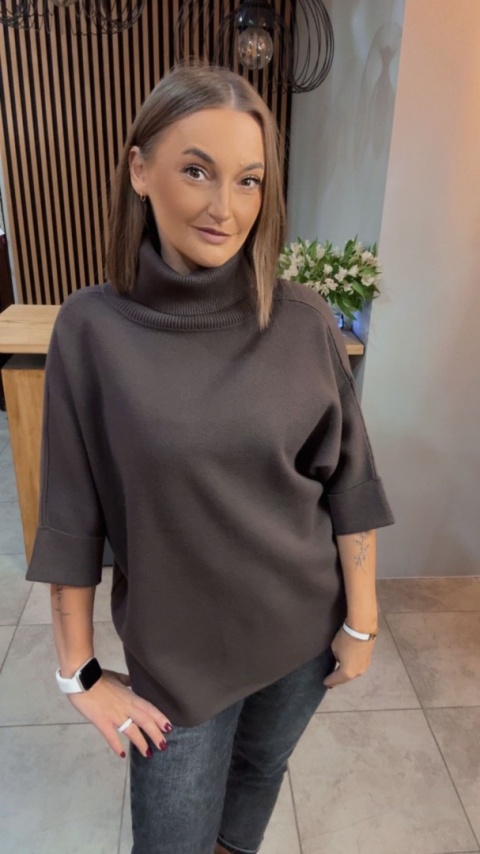 Golf Finery® – oversize z półrękawem - Brąz