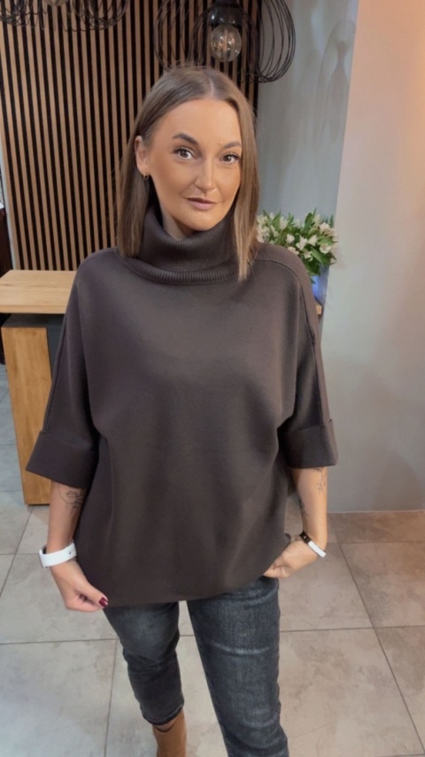 Golf Finery® – oversize z półrękawem - Brąz