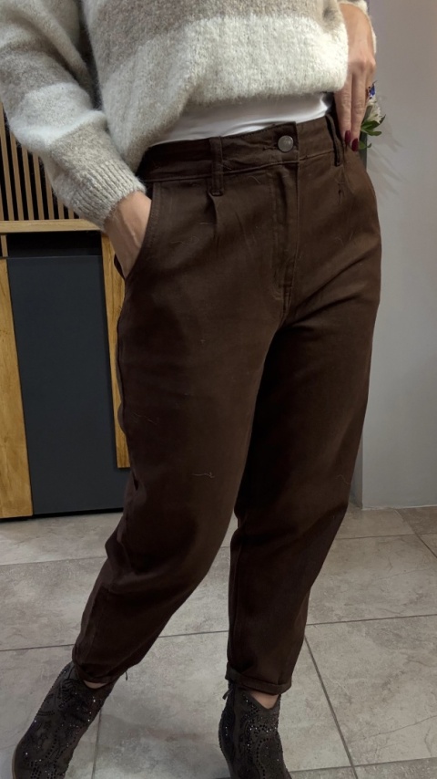 Jeansy Balloon AD'ORO - brązowe