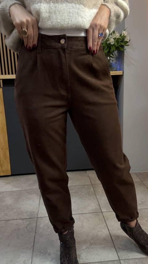 Jeansy Balloon AD'ORO - brązowe