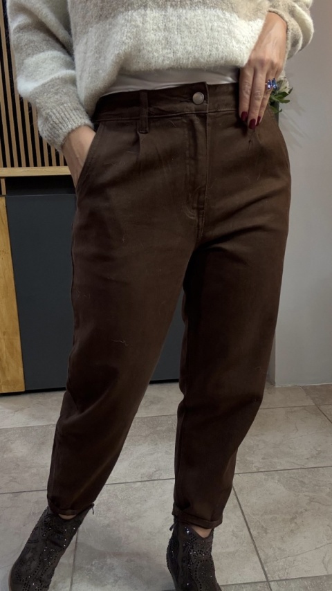 Jeansy Balloon AD'ORO - brązowe