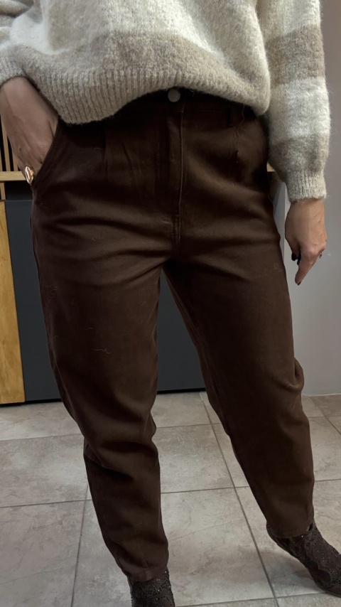 Jeansy Balloon AD'ORO - brązowe