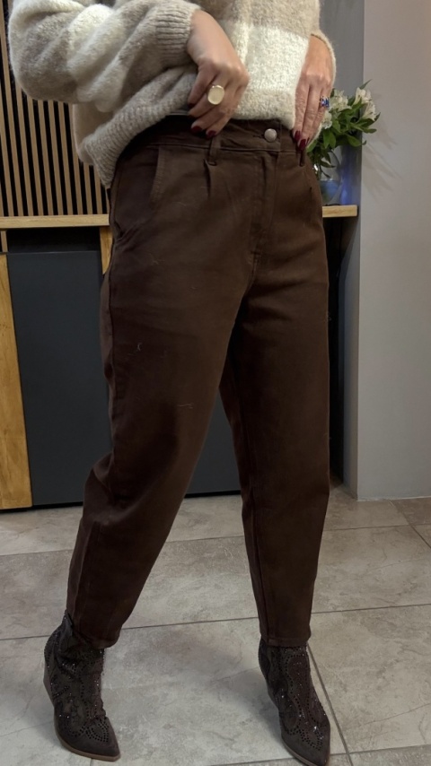 Jeansy Balloon AD'ORO - brązowe